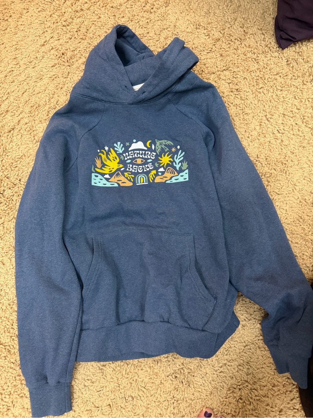Nature Backs Blue Graphic Hoodie